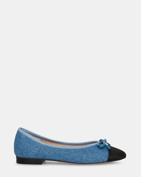 Steve Madden Women's Multi-Blue Ellison Denim Ballet Flats | Steve Madden In Lebanon