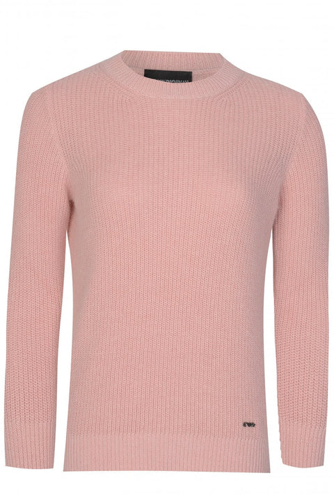 Emporio Armani Women's Dusty Rose Wool Knit Sweater | Emporio Armani In Lebanon