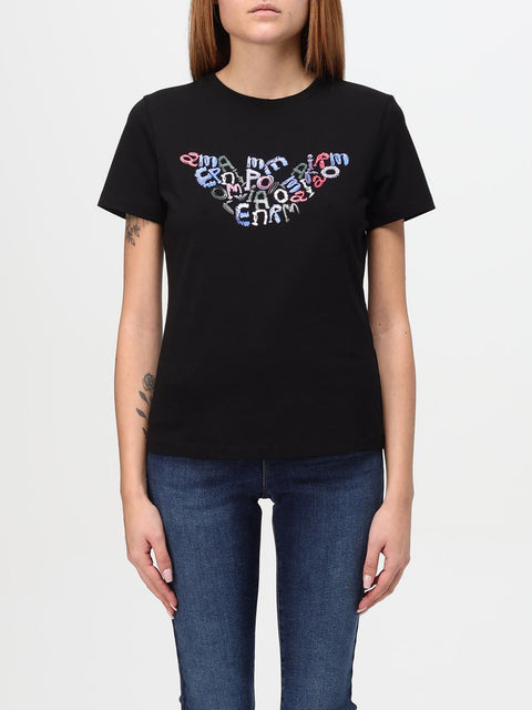 Emporio Armani Women's Black  Crewneck  T-shirt | Emporio Armani in Lebanon