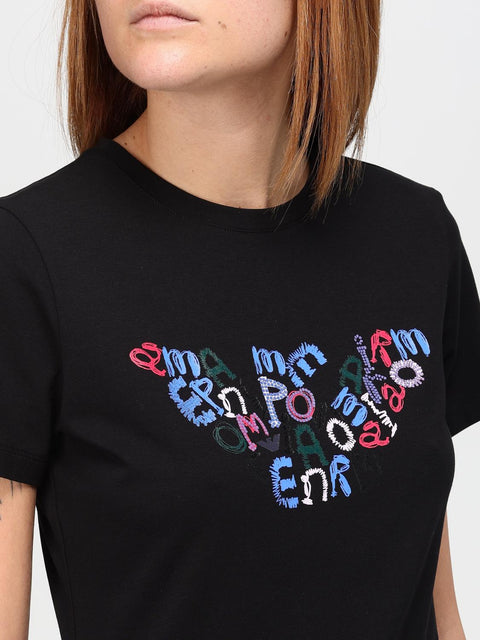 Emporio Armani Women's Black  Crewneck  T-shirt | Emporio Armani in Lebanon
