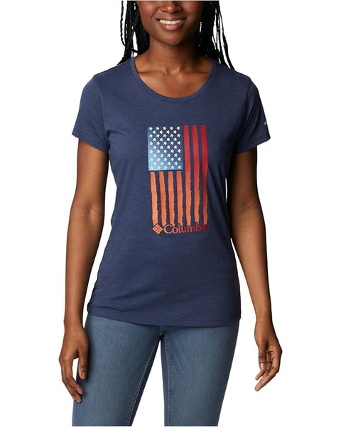 Columbia Women's Washed Navy Plus Size Daisy Days Nocturnal Flag Graphic T-Shirt | Columbia In Lebanon