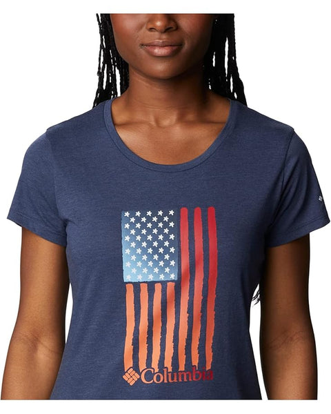 Columbia Women's Washed Navy Plus Size Daisy Days Nocturnal Flag Graphic T-Shirt | Columbia In Lebanon