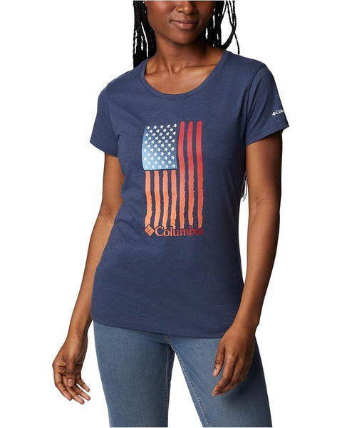 Columbia Women's Washed Navy Plus Size Daisy Days Nocturnal Flag Graphic T-Shirt | Columbia In Lebanon
