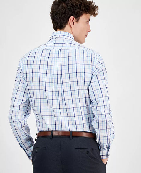 Club Room Men's White/Pink/Turq Plaid Dress Shirt | Club Room In Lebanon
