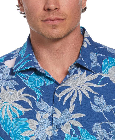 Cubavera Men's Blue Big & Tall Botanical Print Shirt | Cubavera In Lebanon