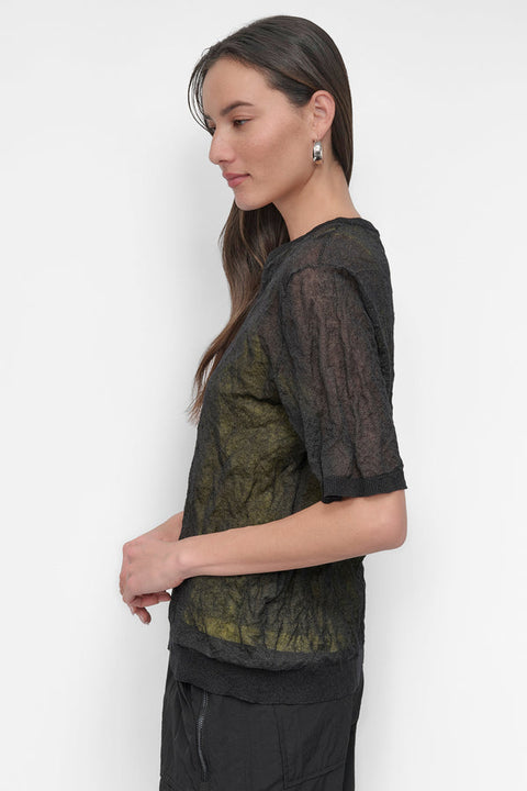 Dkny Women's Black & Yellow Double Layer Tank Blouse | Dkny In Lebanon