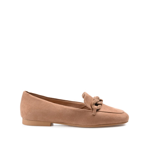 Journee Collection Women's Taupe Faux Suede Cordell Flat Loafer | Journee Collection In Lebanon