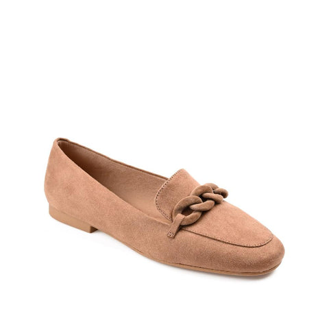 Journee Collection Women's Taupe Faux Suede Cordell Flat Loafer | Journee Collection In Lebanon