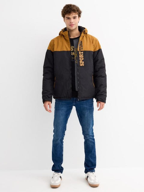 Inside Men's Black & Tan Hooded Jacket | Inside In Lebanon
