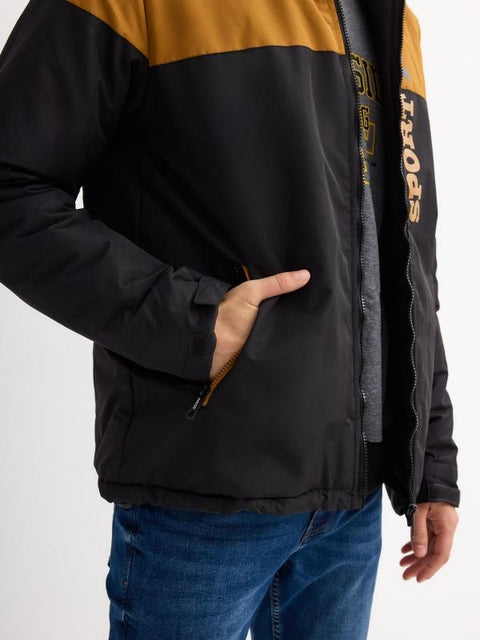 Inside Men's Black & Tan Hooded Jacket | Inside In Lebanon