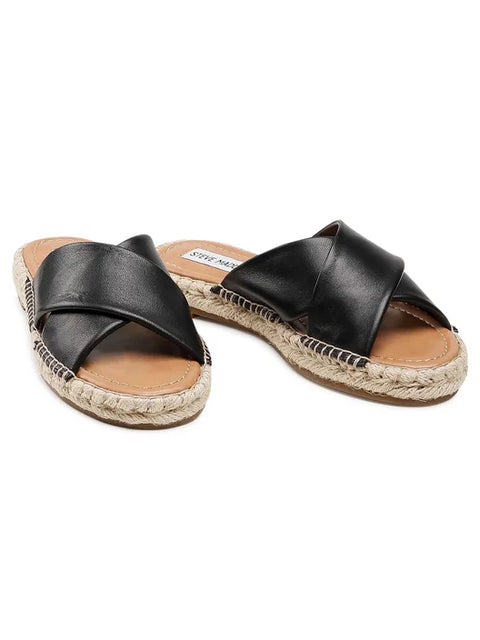 Steve Madden Women's Black Leather Zapper Slipper |Steve Madden In Lebanon