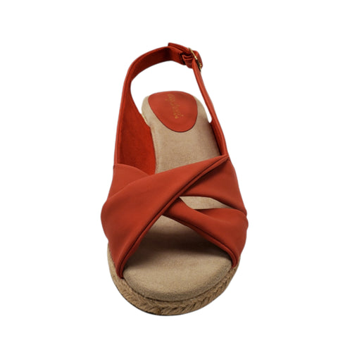 Easy Street Women's Red Espadrille Slingback Heeled Sandal | Easy Street In Lebanon