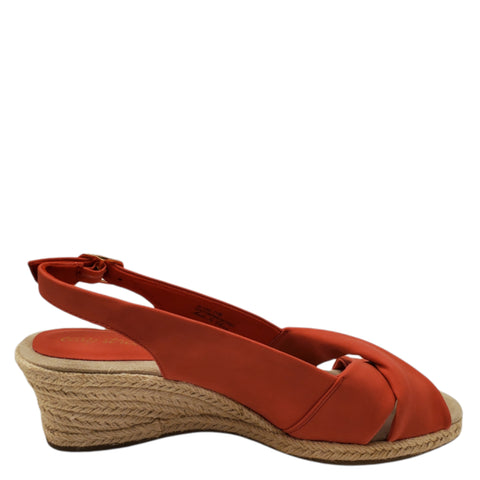 Easy Street Women's Red Espadrille Slingback Heeled Sandal | Easy Street In Lebanon