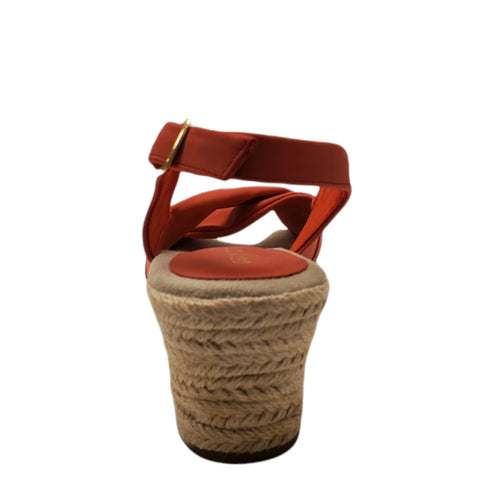 Easy Street Women's Red Espadrille Slingback Heeled Sandal | Easy Street In Lebanon