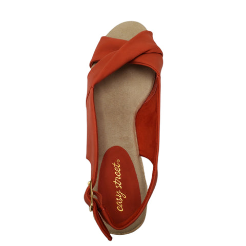 Easy Street Women's Red Espadrille Slingback Heeled Sandal | Easy Street In Lebanon