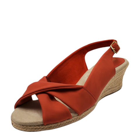 Easy Street Women's Red Espadrille Slingback Heeled Sandal | Easy Street In Lebanon