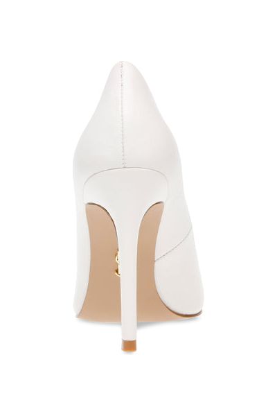Steve Madden Women's White Leather Evelyn-E Heels | Steve Madden In Lebanon