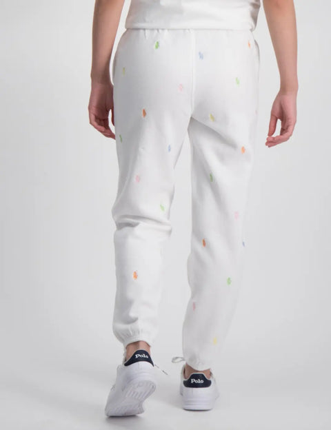 Polo Ralph Lauren Girl's White Polo Pony Fleece Jogger Pants | Polo Ralph Lauren In Lebanon