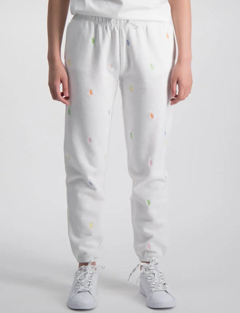 Polo Ralph Lauren Girl's White Polo Pony Fleece Jogger Pants | Polo Ralph Lauren In Lebanon