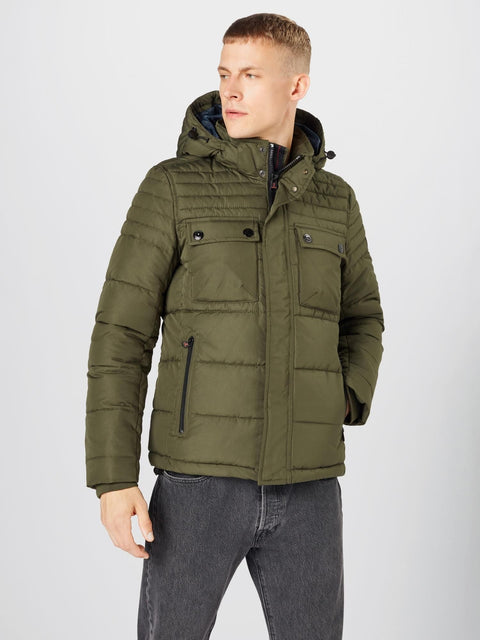 S.Oliver Men's Olive Green Jacket With Hood | S.Oliver In Lebanon