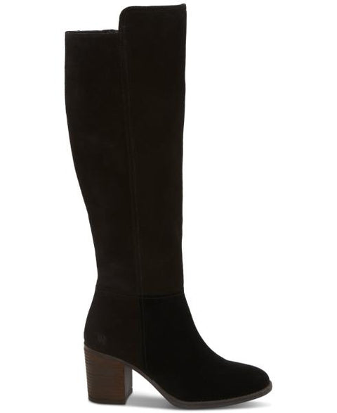 Lucky Brand Women's Bonnay Knee-High Wide Calf Dress Boots - Black Suede