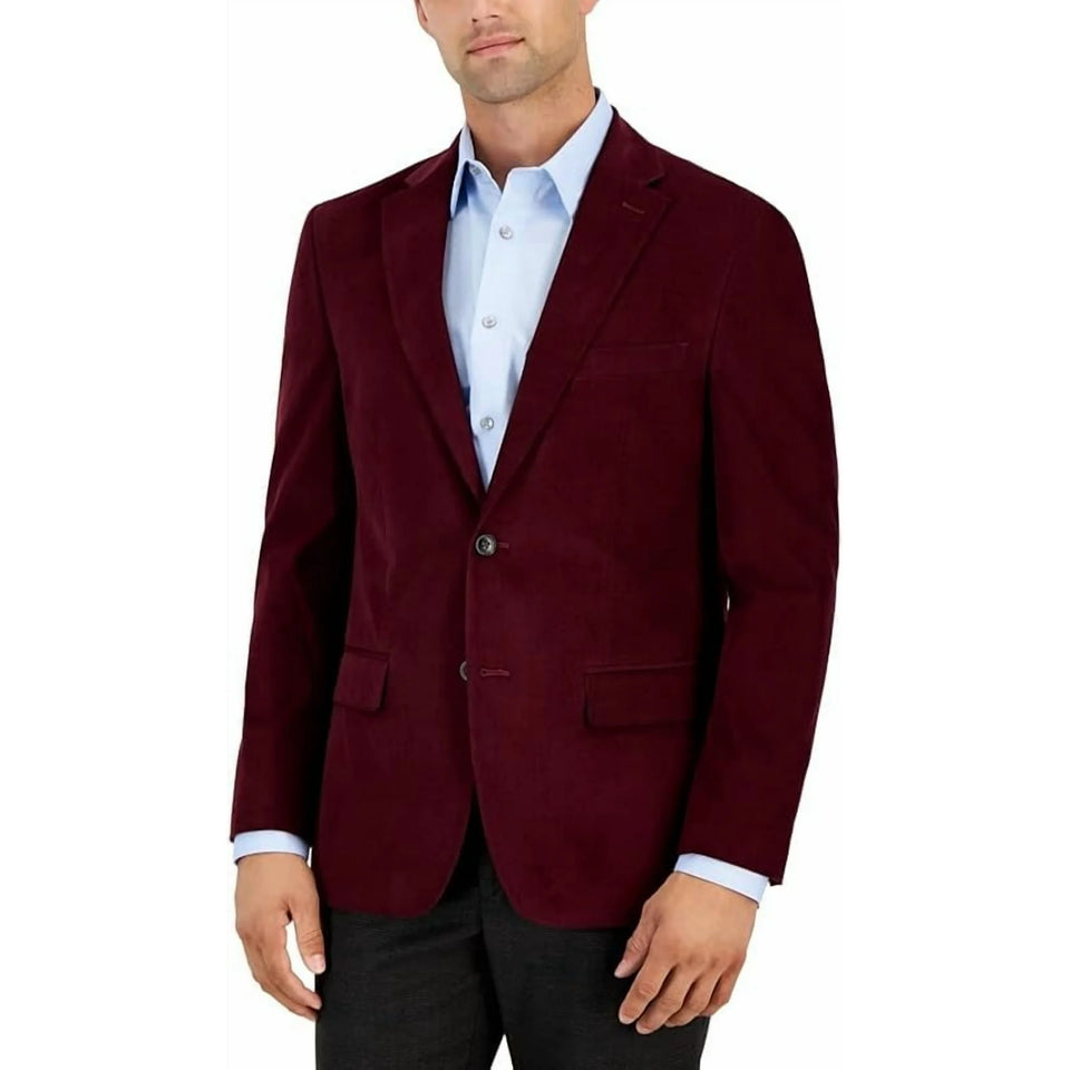 Tommy Hilfiger Men's Burgundy Modern-Fit Corduroy Elbow Patch Sport Blazer | Tommy Hilfiger In Lebanon