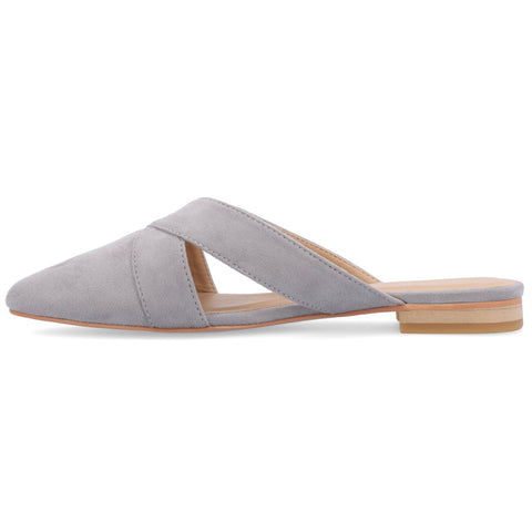 Journee Collection Women's Gray Giada Pointed Toe Slip On Sandals | Journee Collection In Lebanon