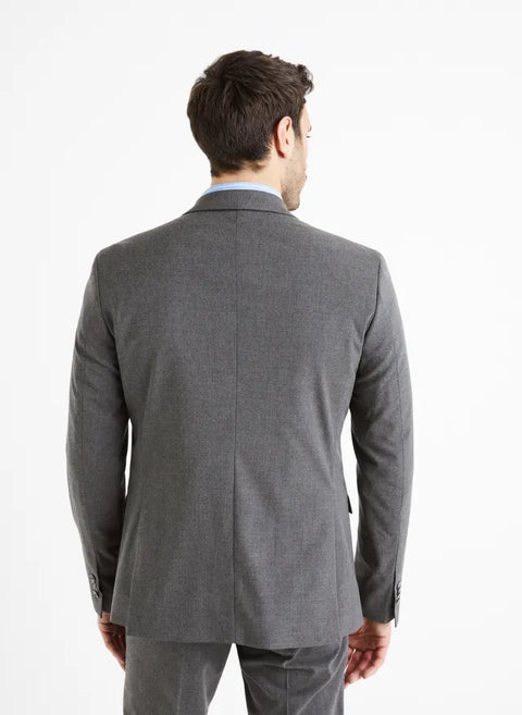Celio Men's Grey Slim Fit Buamaury Blazer | Celio In Lebanon