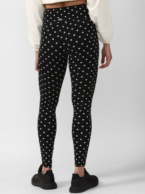 Forever 21 Women's Black Dotted High Rise Legging | Forever 21 In Lebanon