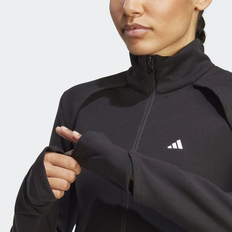 Adidas Women's Black Plus Size Cover Up Training Jacket | Adidas In Lebanon