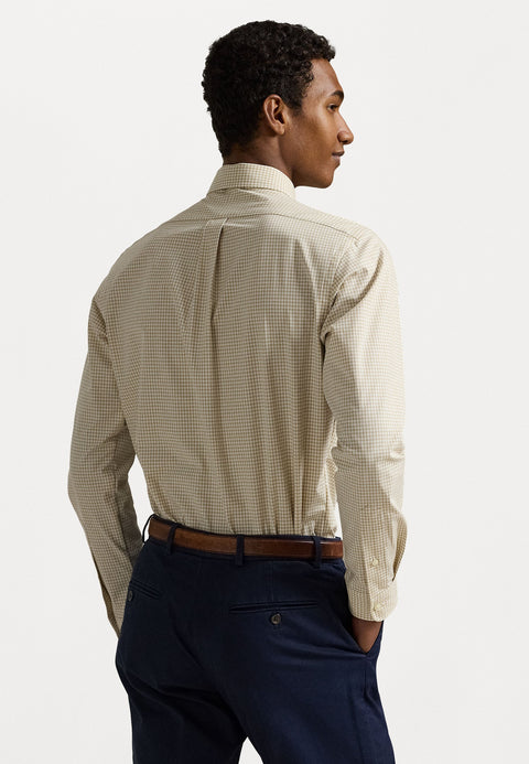 Polo Ralph Lauren Men's Beige Checked Slim Fit Poplin Shirt |Polo Ralph Lauren In Lebanon
