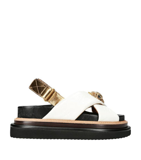 Kurt Geiger Women’s White Leather Orson Cross-Strap Sandals|Kurt Geiger In Lebanon