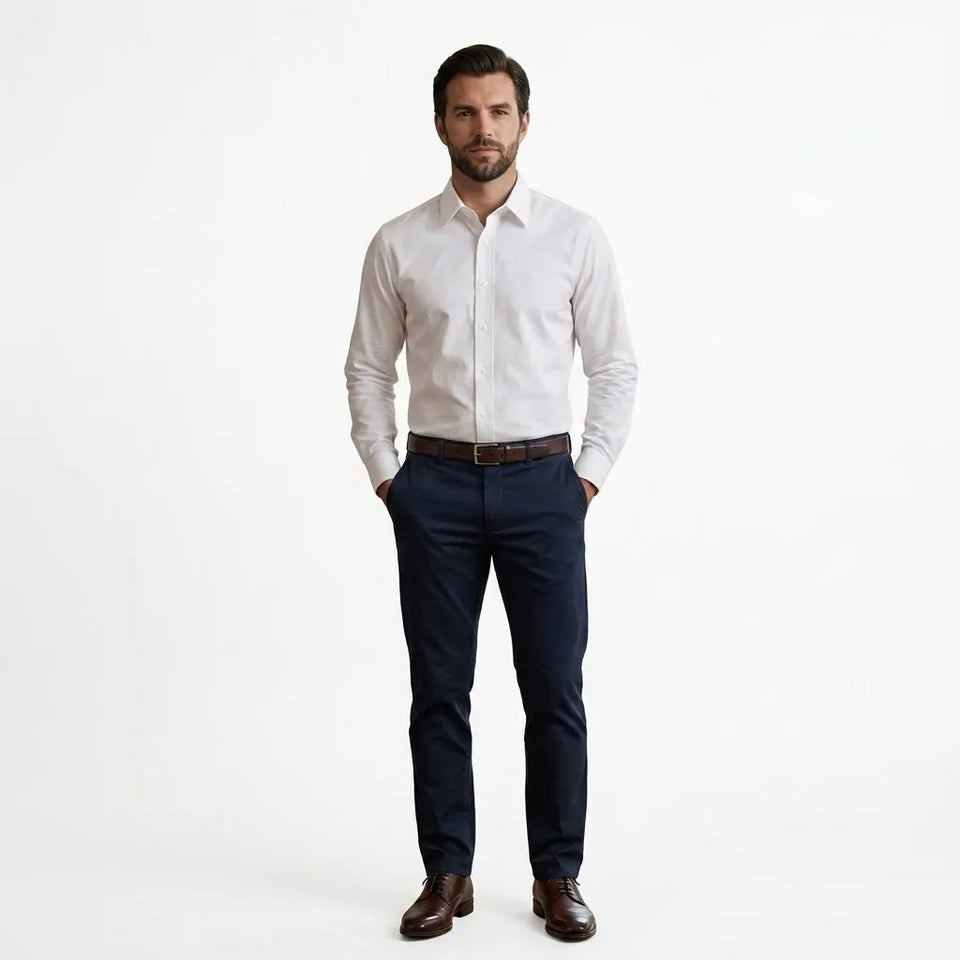 Calvin Klein Men's White Long-Sleeve Shirt