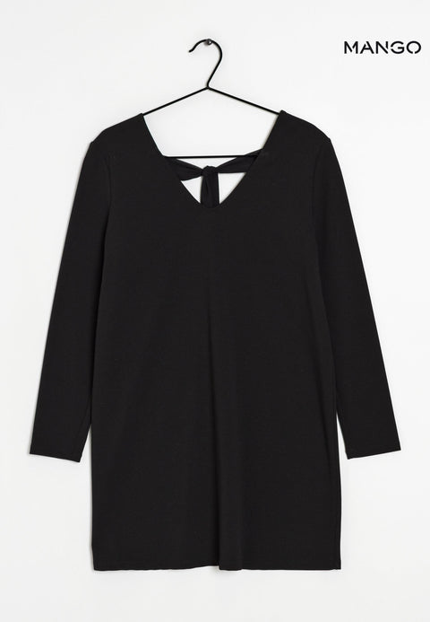 Mango Women's Black Long-Sleeve Dress| Mango in Lebanon