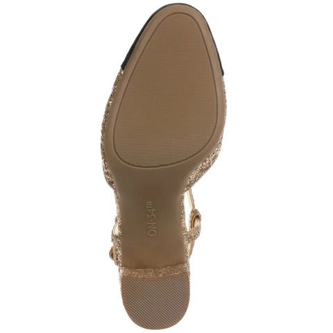 On 34th Women's Gold & Black Dotti Captoe Heeled Sandal  | On 34th In Lebanon