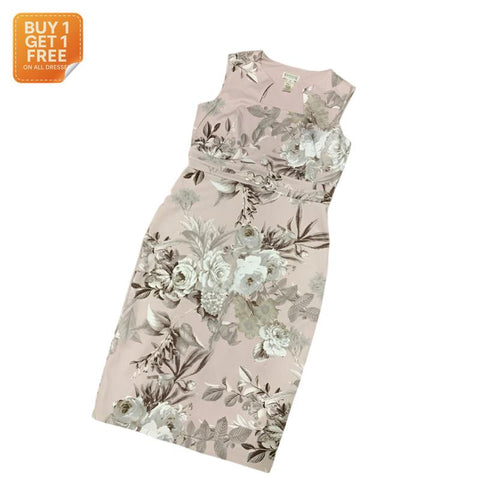 Enfocus Studio Women's Pink Floral Sleeveless Mini Dress | Enfocus Studio In Lebanon