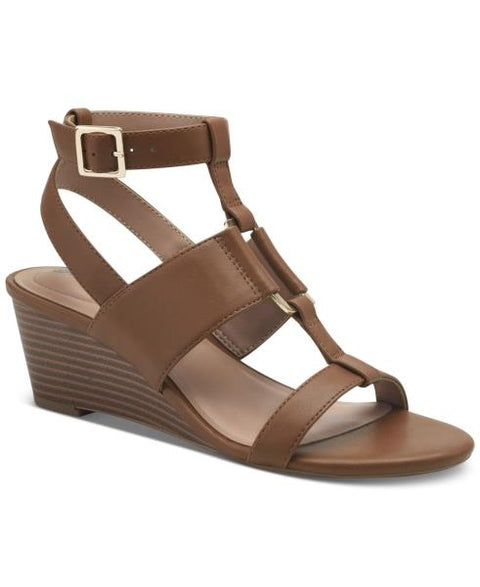 Giani Bernini Women's Christaa Memory Foam Strappy Wedge Sandals, Created for Macy's - Cognac