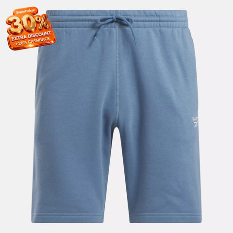 Reebok Men's Dusty Blue Identity Small Logo Fleece Shorts | Reebok In Lebanon