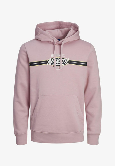 Jack & Jones Men's Pink Chest Print Hoodie | Jack & Jones In Lebanon
