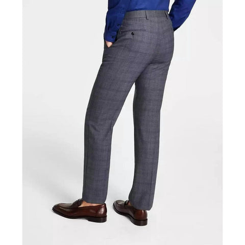 Michael Kors Men's Grey Plaid Classic-Fit Wool-Blend Stretch Trouser | Michael Kors In Lebanon