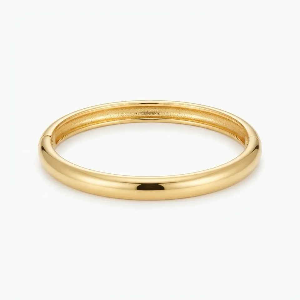 On 34th Women's Gold-Tone Hinged Bangle Bracelet