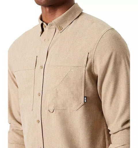 Bass Outdoor Men's Kelp Heathered Button Up Shirt | Bass Outdoor In Lebanon