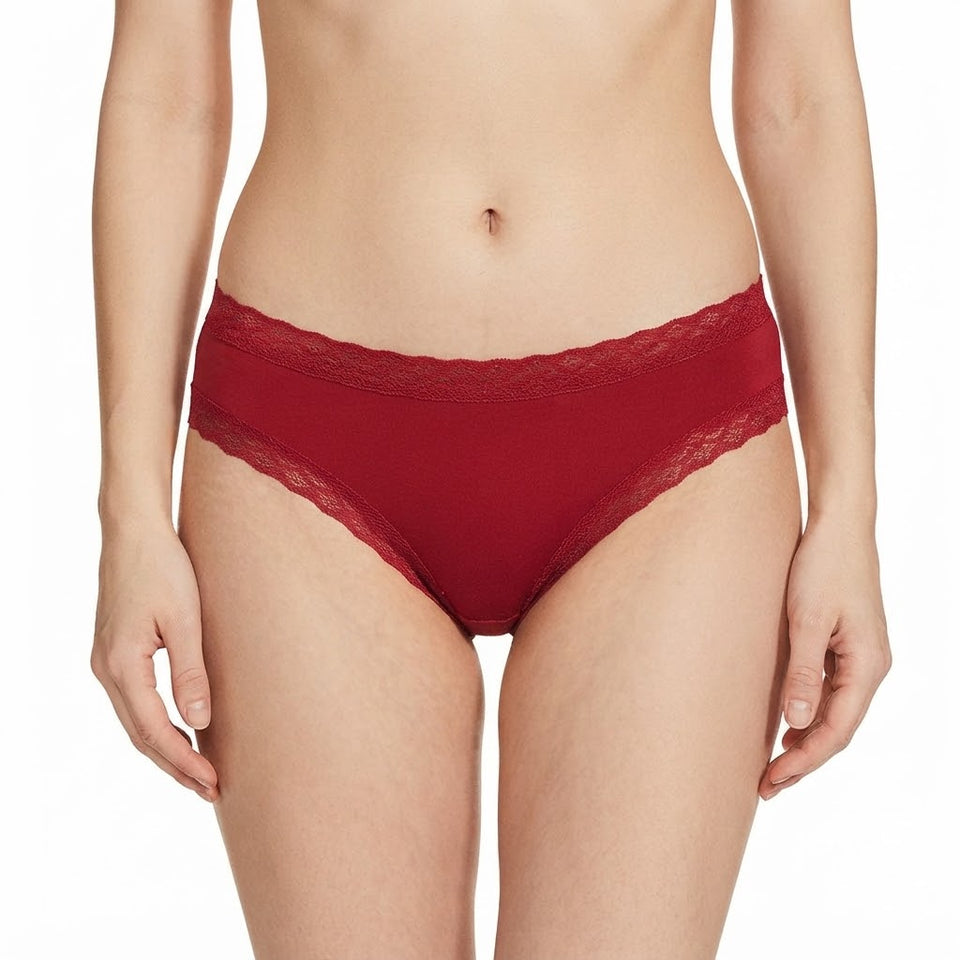 Natori Women's Red Low-Rise Lace Trim Brief