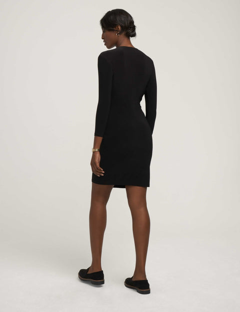 Anne Klein Women's Black Three-Quarter-Sleeve Faux-Wrap Dress | Anne Klein In Lebanon