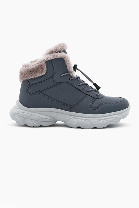 Tonny Black Kids Dark Grey Fur Inside Boots | Tonny Black In Lebanon