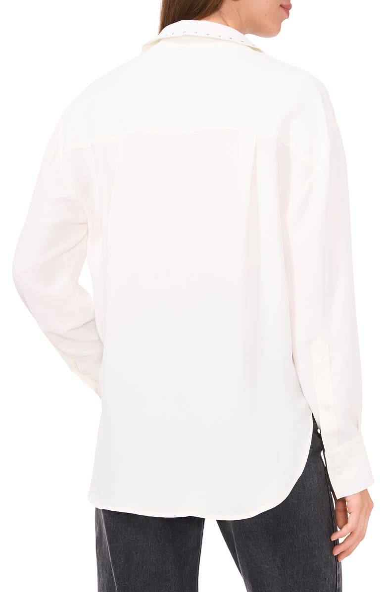 Vince Camuto Women's Off White Grommet-Trimmed Button-Front Shirt | Vince Camuto In Lebanon