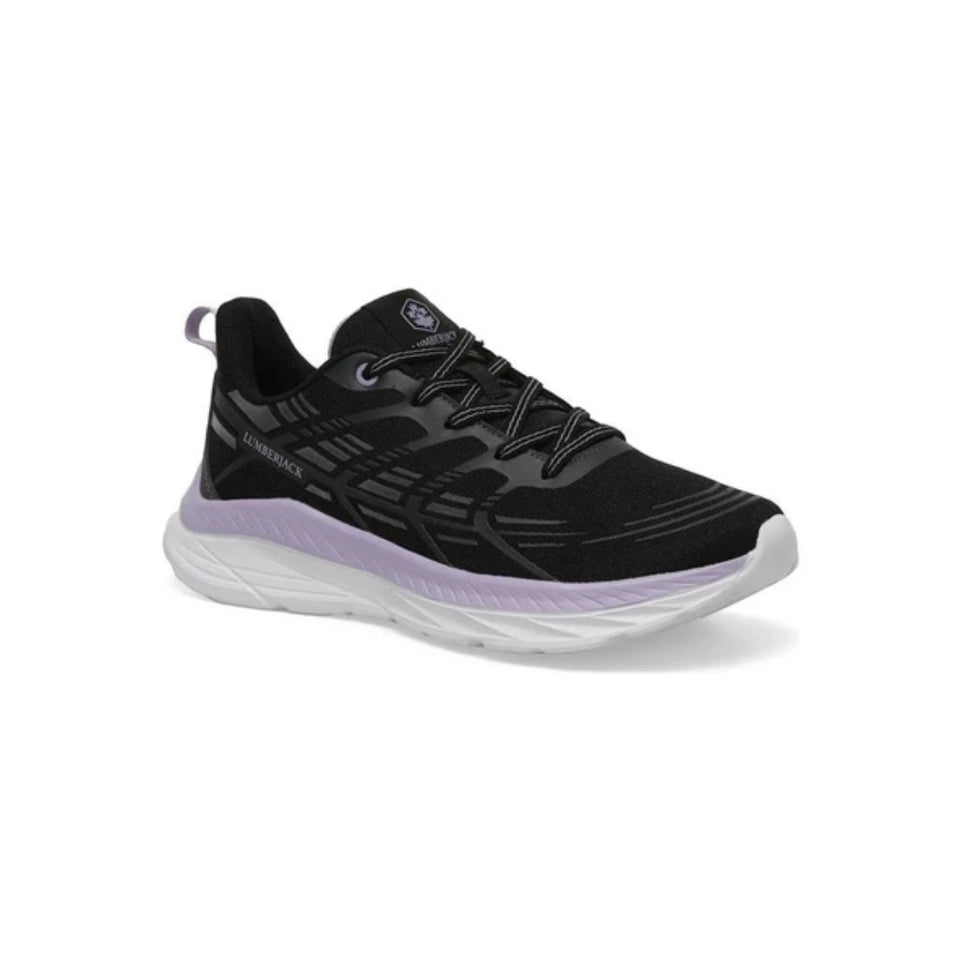 Black leather shoe on a white background