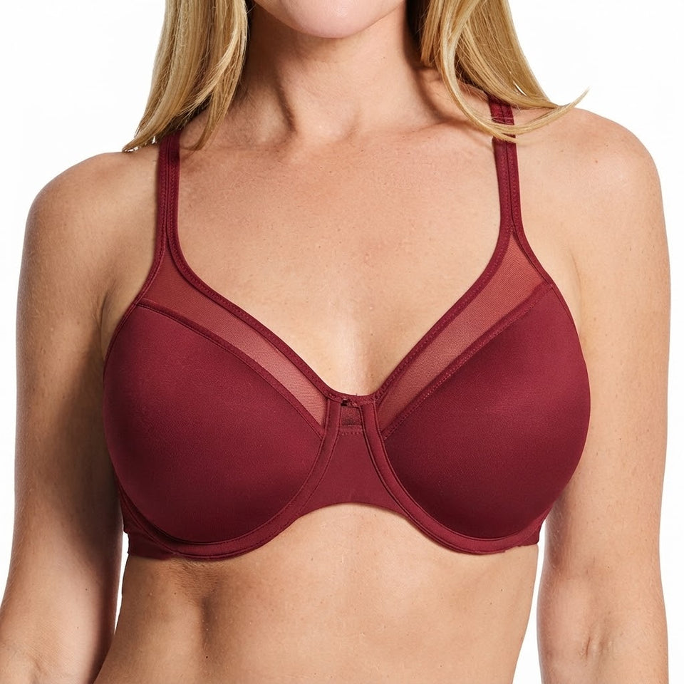 Bali Women's Burgundy Comfort Revolution Underwire Bra