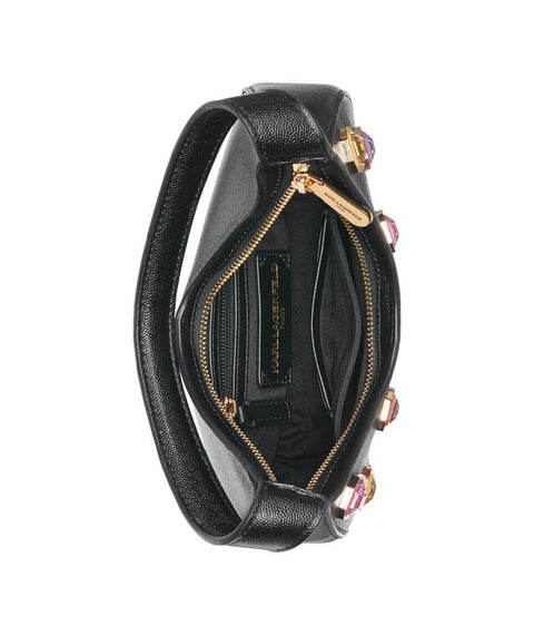 Karl Lagerfeld Paris Women's Black Desi Small Leather Hobo Bag | Karl Lagerfeld Paris In Lebanon