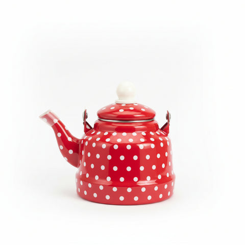 Liyang Red Dotted Enamel Coated Kettle (TK505) 1.1L | Liyang In Lebanon
